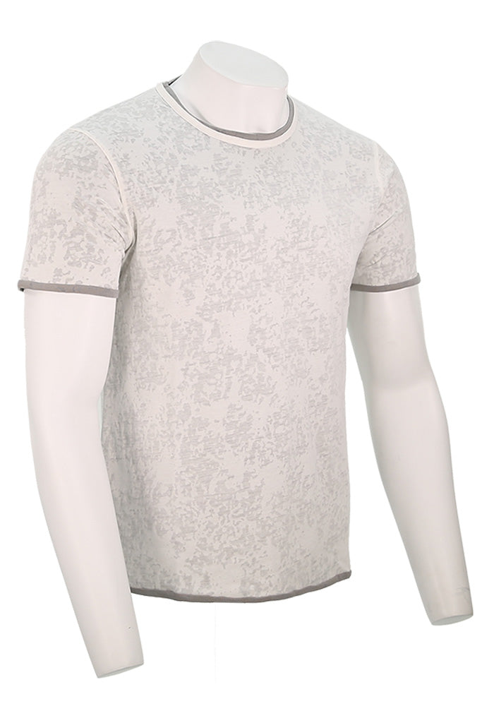 John Varvatos Reyes Reversible Crew T-Shirt for Men in White and Grey Side View