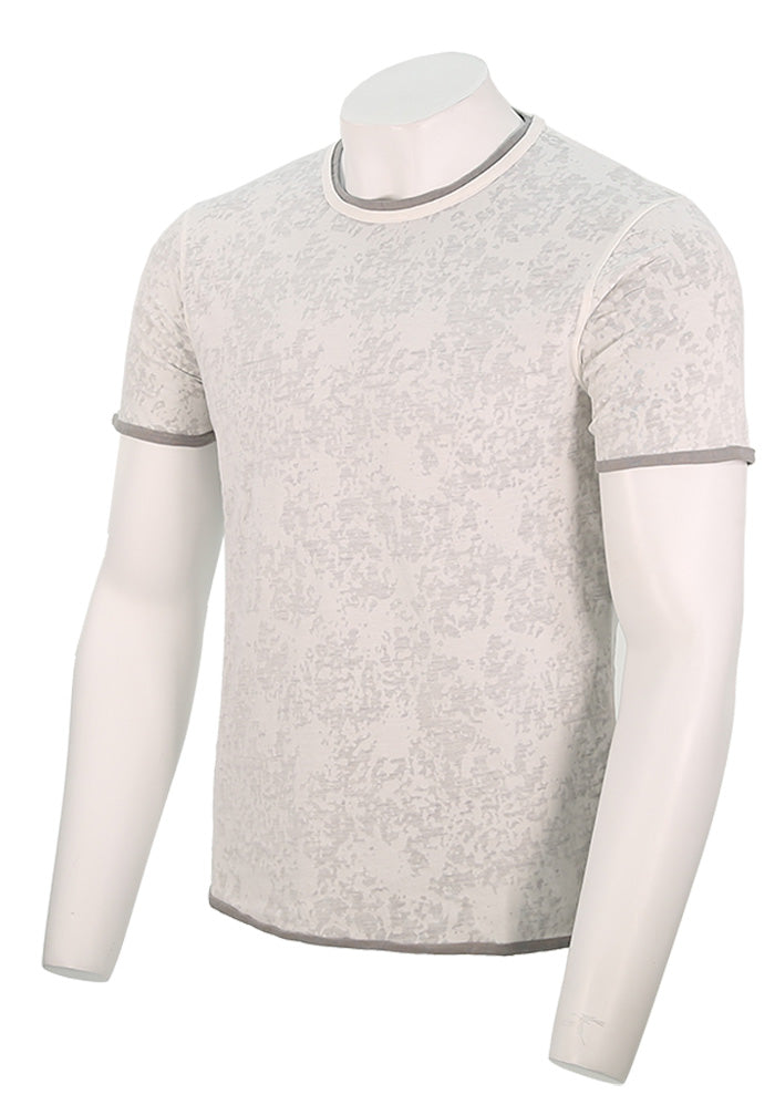 John Varvatos Reyes Reversable Crew For Men In White and Grey REYES K6865S25-CNF6B