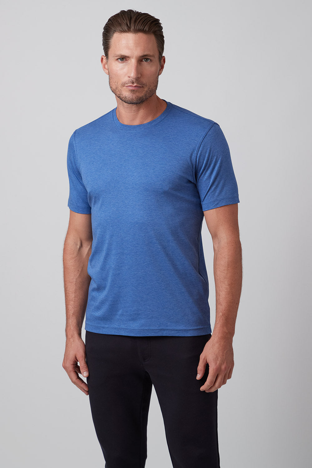 Raffi Aqua Cotton Lafayette Crew Neck Tee in Pool – view 3 #Color_Pool
