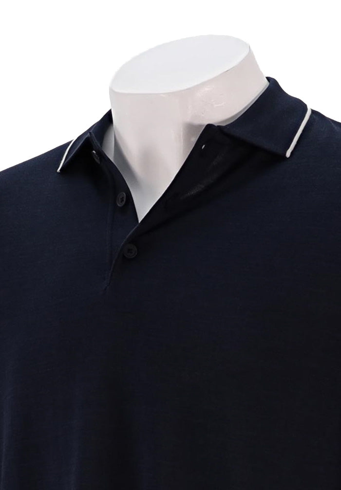 St. Croix Short Sleeve Silk Cotton Polo, DEEP NAVY