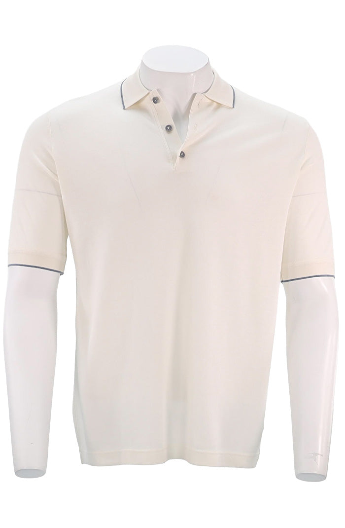 St. Croix Short Sleeve Silk Cotton Polo, IVORY