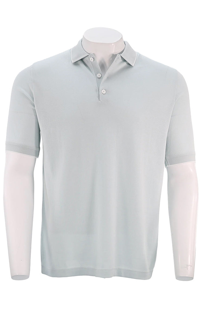 St. Croix Short Sleeve Silk Cotton Polo, LIGHT BLUE