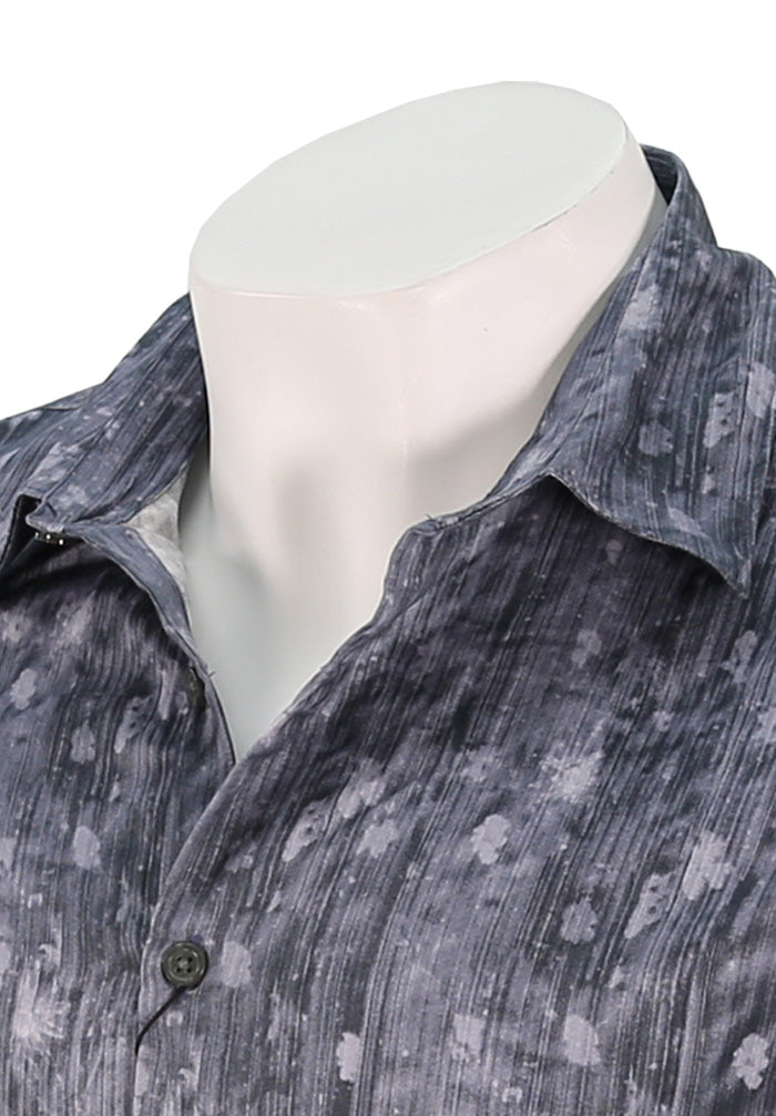 John Varvatos Sean Short Sleeve Shirt  for Men in Grey Close Up
