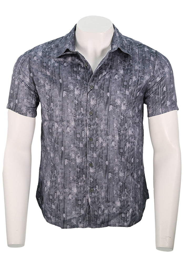 John Varvatos Sean Men's S/S Shirt with soft mottled greys and blacks- Mondo Uomo