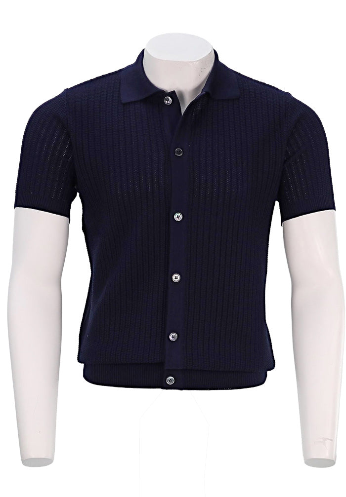 Stenstroms S/S Polo Shirt, Navy