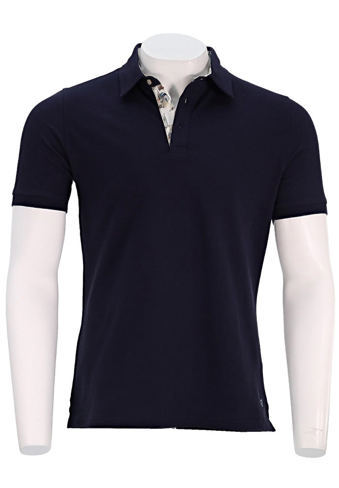 Stenstroms Cotton Pique Polo, Navy
