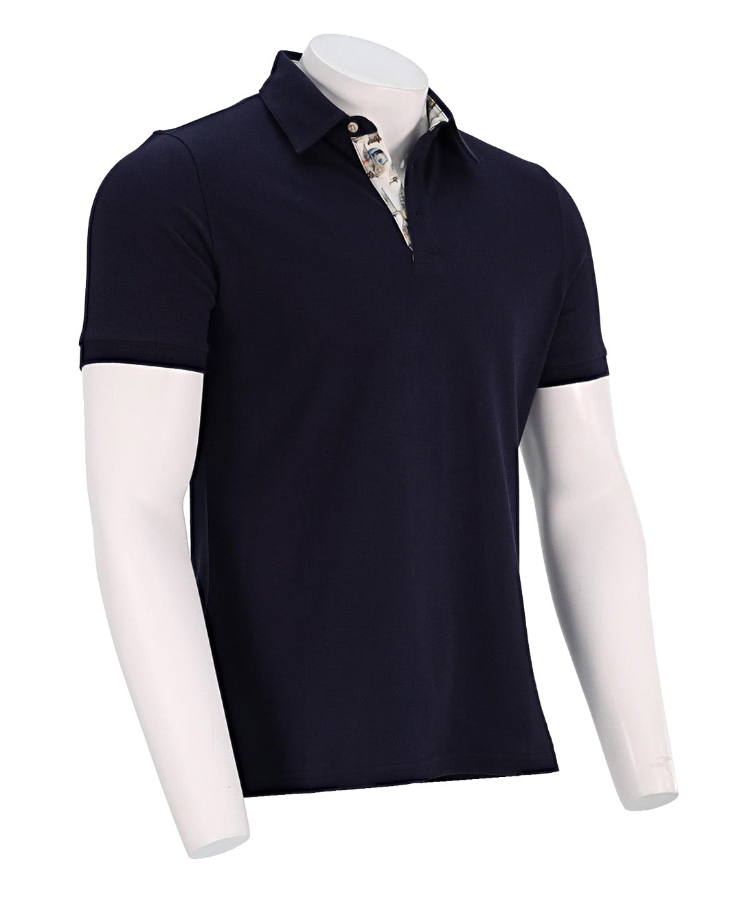 Stenstroms Cotton Pique Polo, Navy