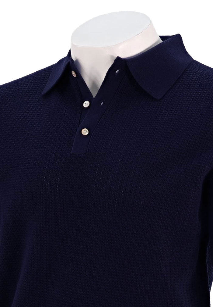 Stenstroms Crochet Polo, Navy