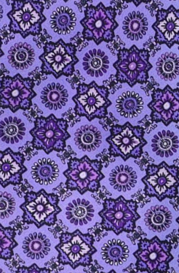 Italo Ferretti Silk Tie, Purple Lavender Medallion