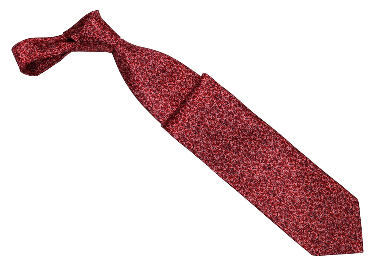 Italo Ferretti Silk Tie, Red Tonal Floral