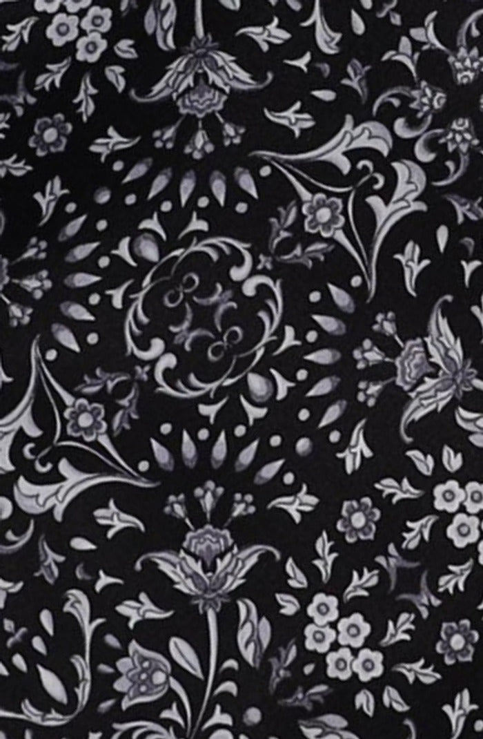 Italo Ferretti Silk Tie, Black White Floral