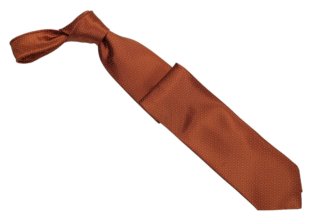 Italo Ferretti Silk Tie, Copper Micro Neat