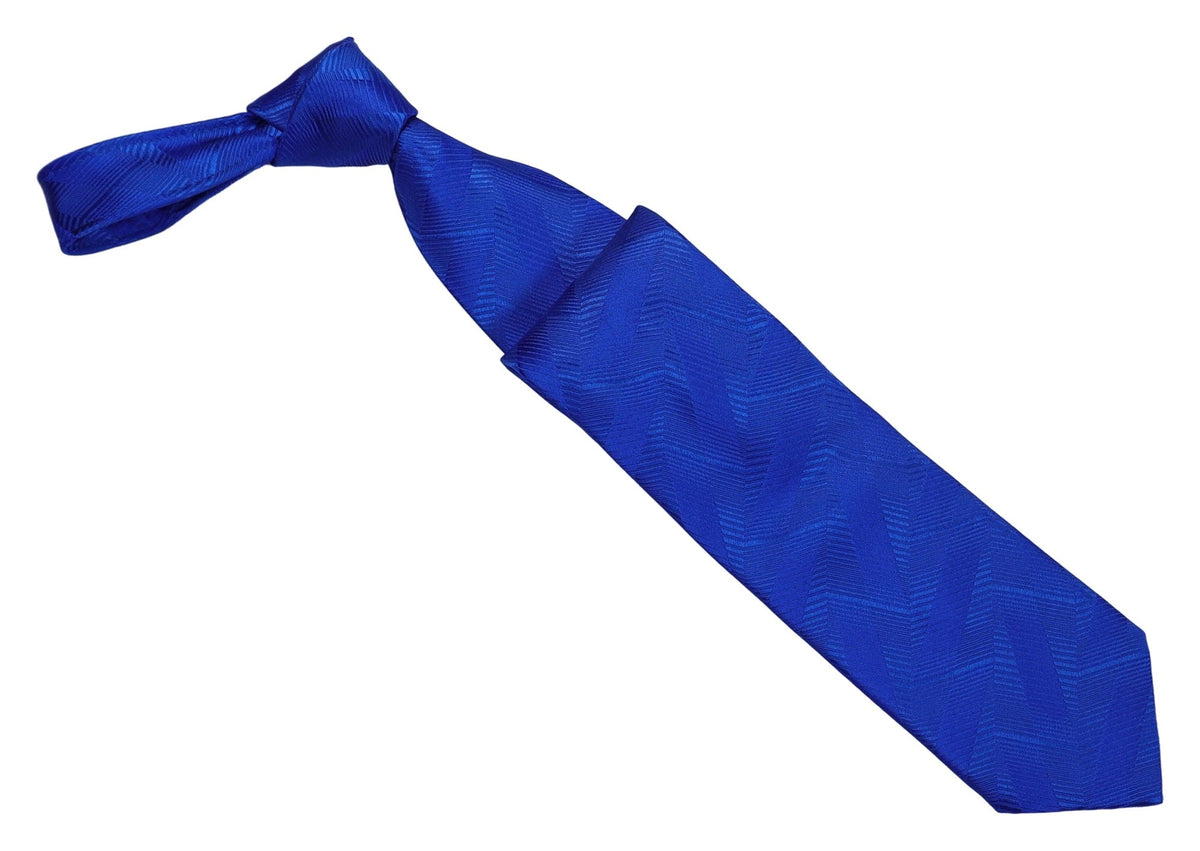 Italo Ferretti Silk Tie, Royal Blue Tonal Wave