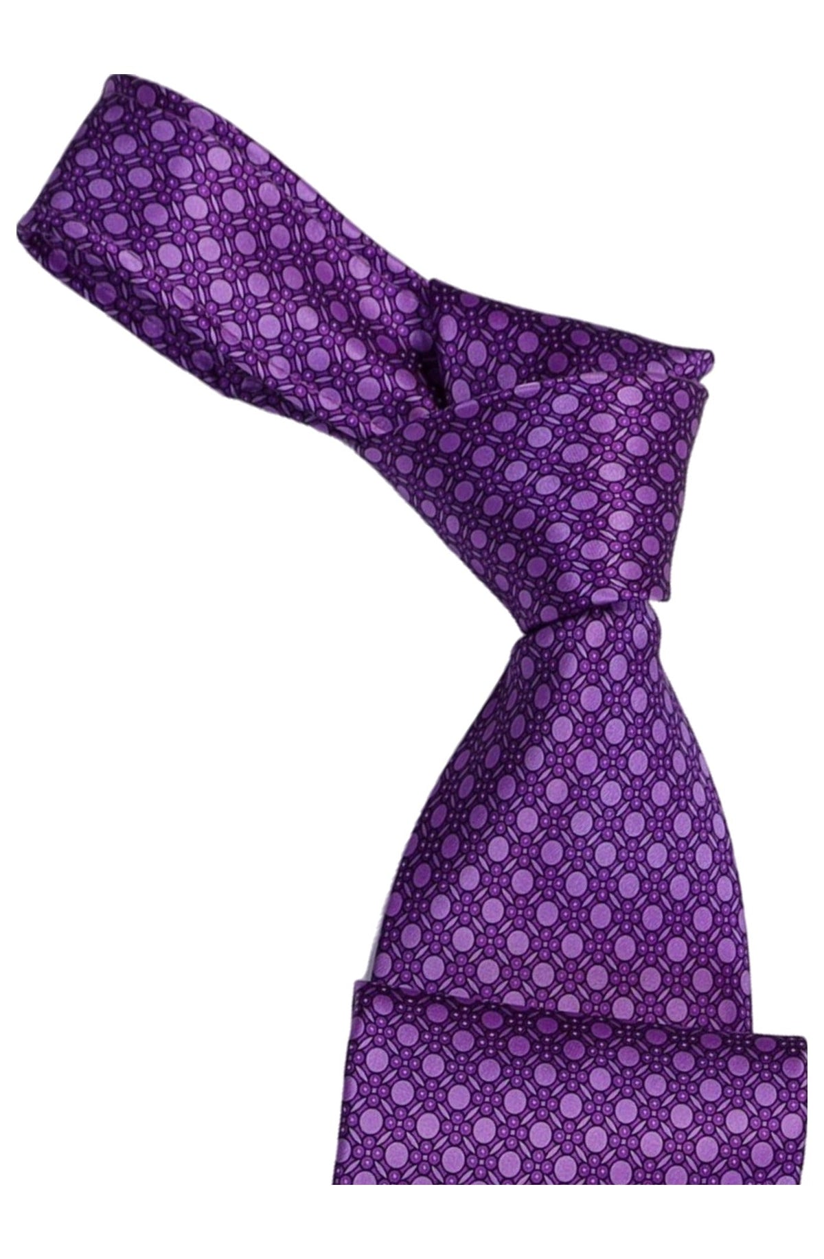 Italo Ferretti Silk Tie, Purple Lavender Circle Neat