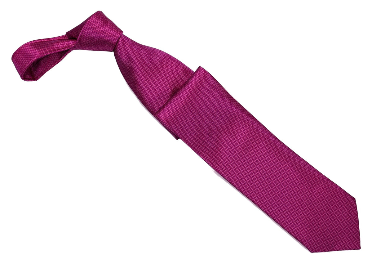 Italo Ferretti Silk Tie, Magenta Micro Weave