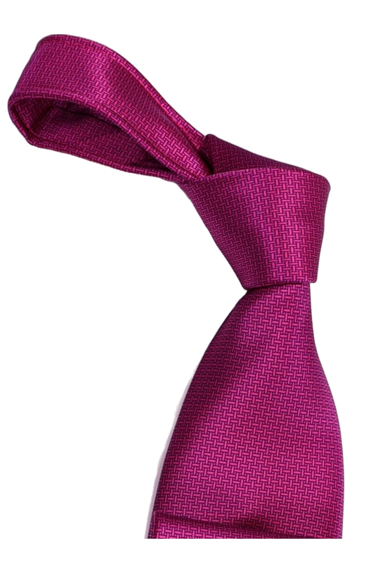 Italo Ferretti Silk Tie, Magenta Micro Weave