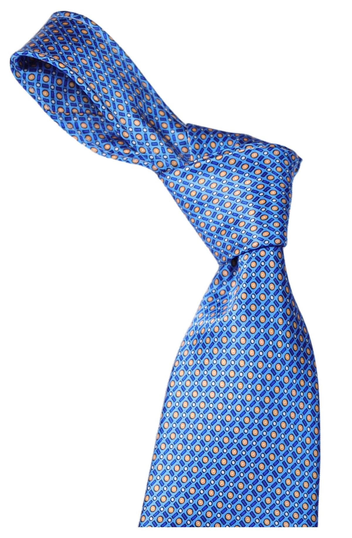 Italo Ferretti Silk Tie, Sky Blue Diamond Neat