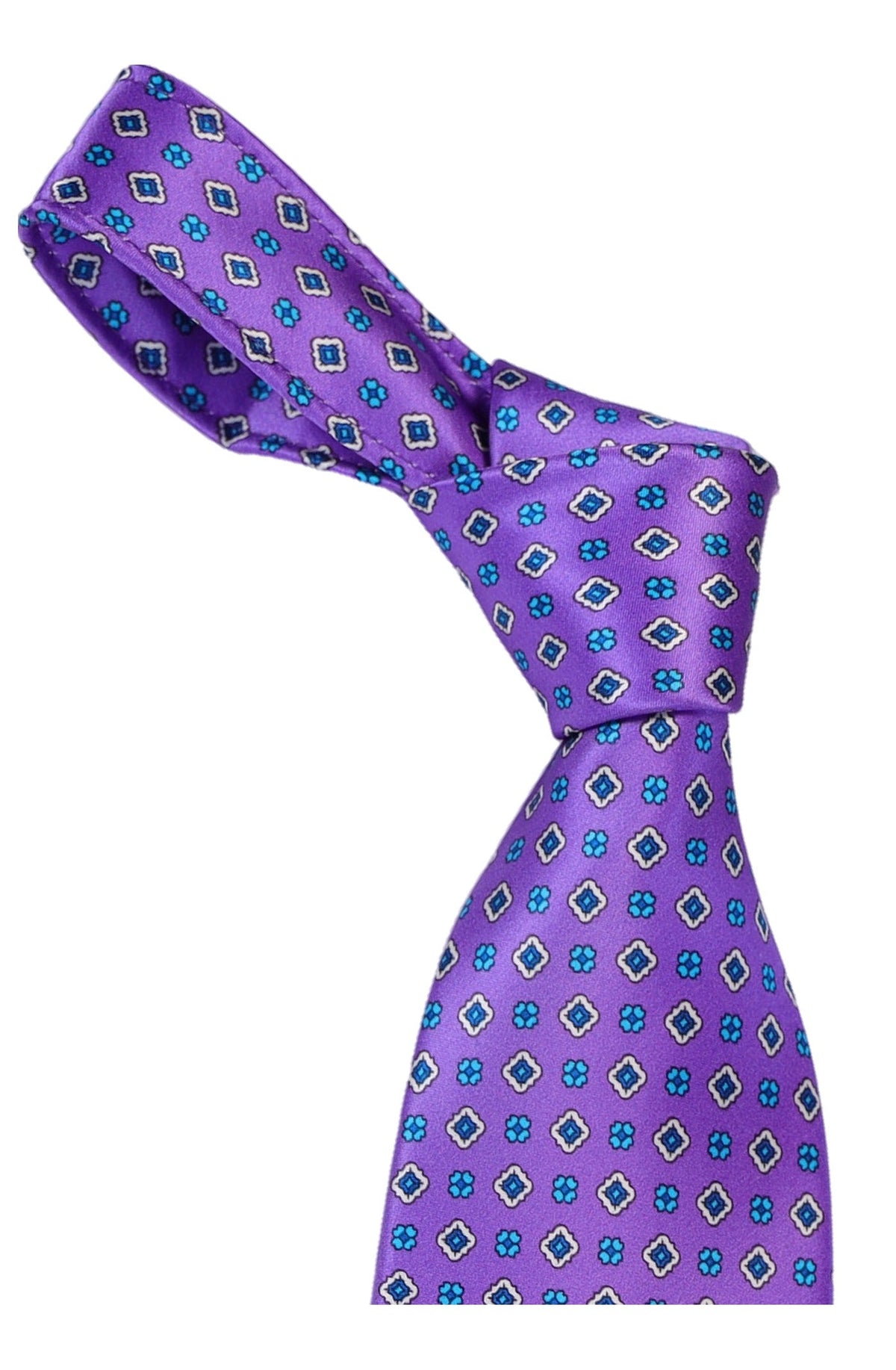 Italo Ferretti Silk Tie, Violet Diamond Neat