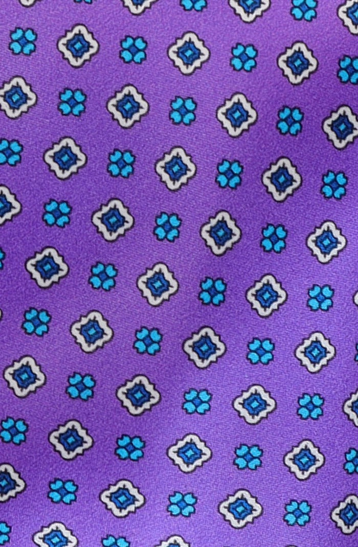 Italo Ferretti Silk Tie, Violet Diamond Neat