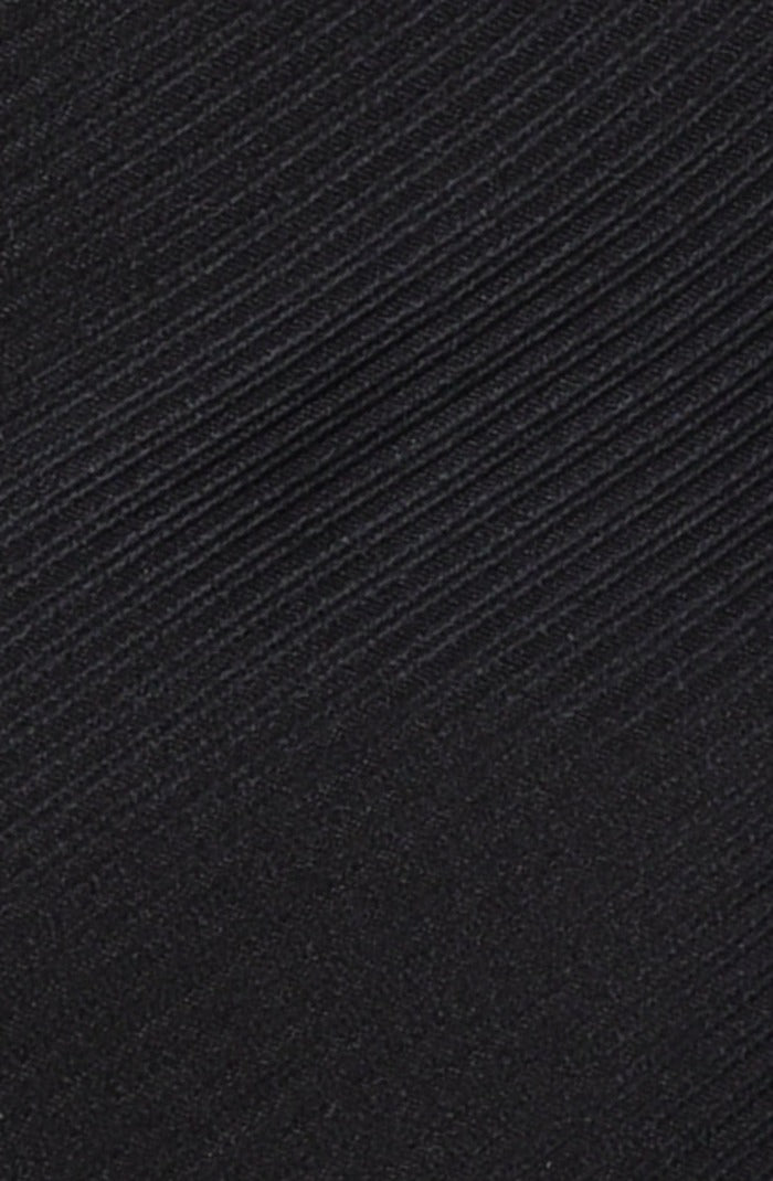 Italo Ferretti Silk Tie, Black Tonal Twill Solid