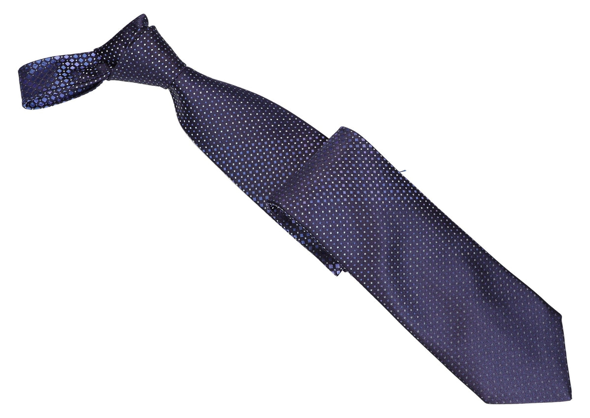 Italo Ferretti Silk Tie, Navy Blue Diamond Neat