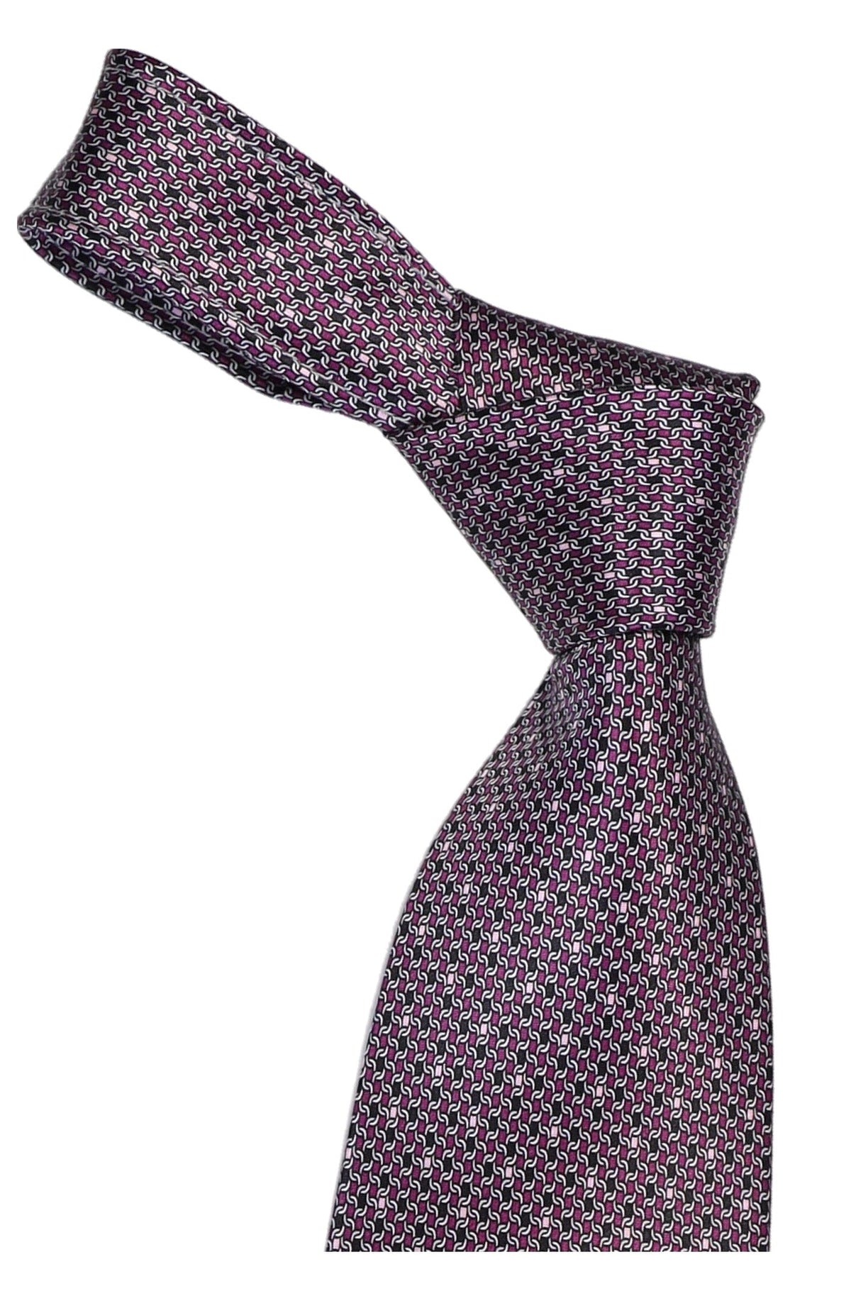Italo Ferretti Silk Tie, Mauve Micro Geometric