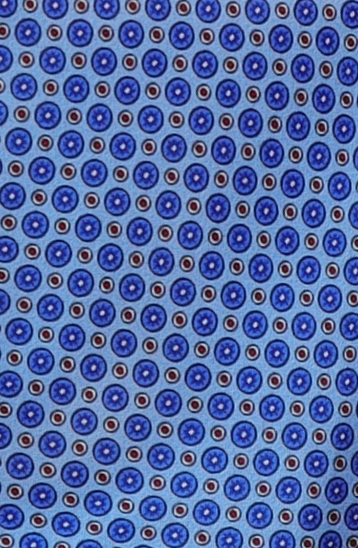 Italo Ferretti Silk Tie, Royal Blue Medallion Neat