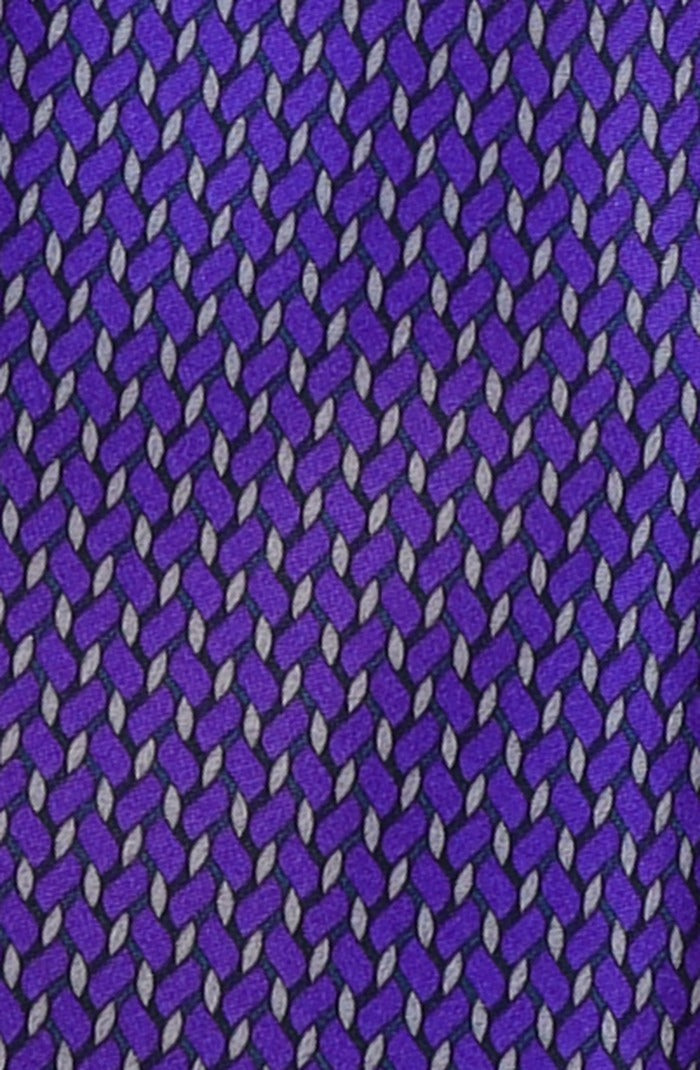 Italo Ferretti Silk Tie, Purple Lavender Geometric Neat
