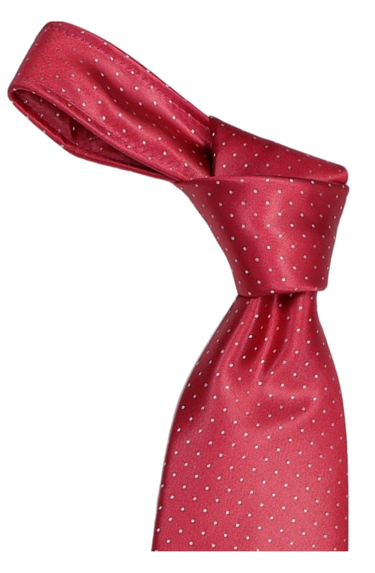 Italo Ferretti Silk Tie, Raspberry Pin Dot