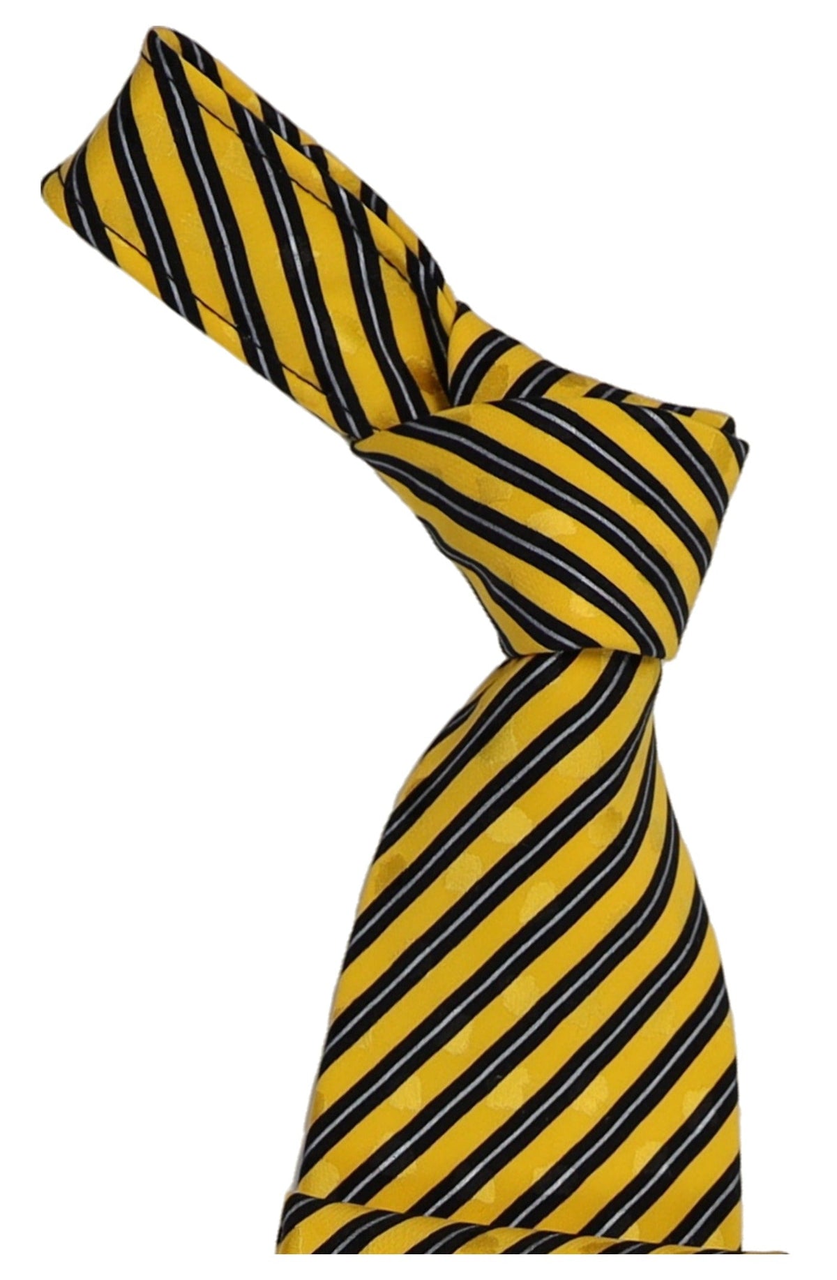 Italo Ferretti Silk Tie, Gold Black Repp Stripe