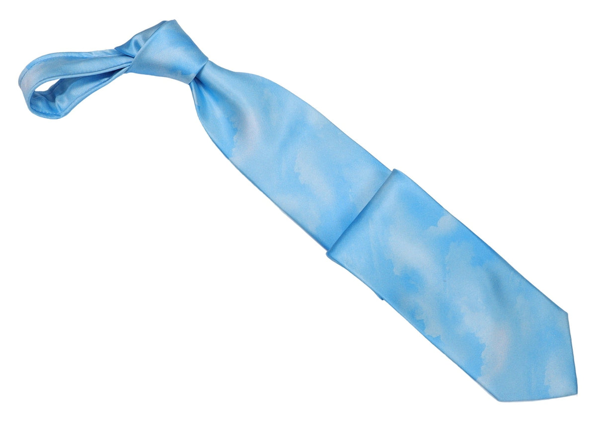 Italo Ferretti Silk Tie, Sky Blue Cloud Print