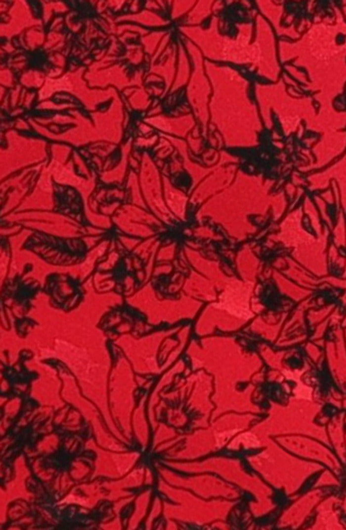 Italo Ferretti Silk Tie, Red Black Floral Print