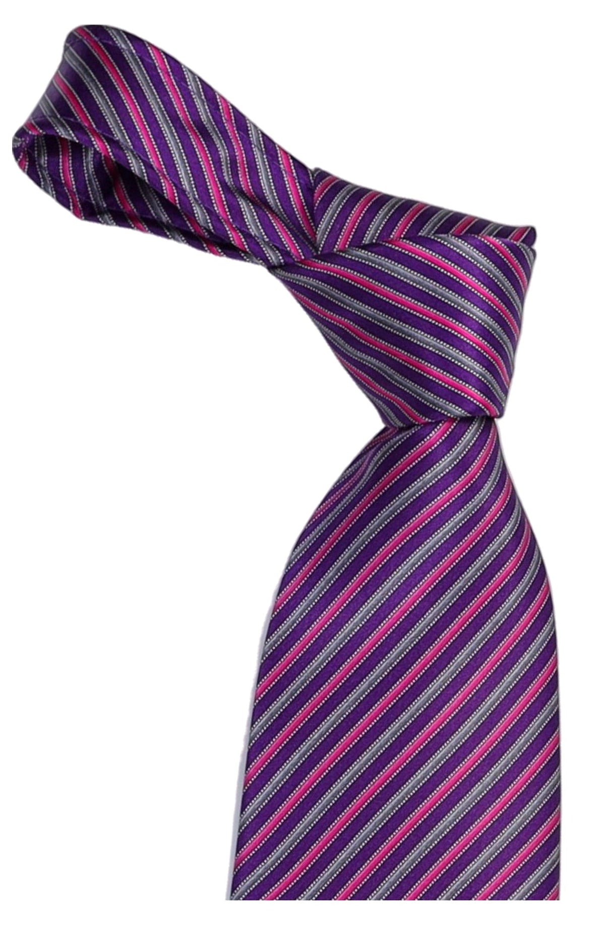 Italo Ferretti Silk Tie, Purple Violet Stripe