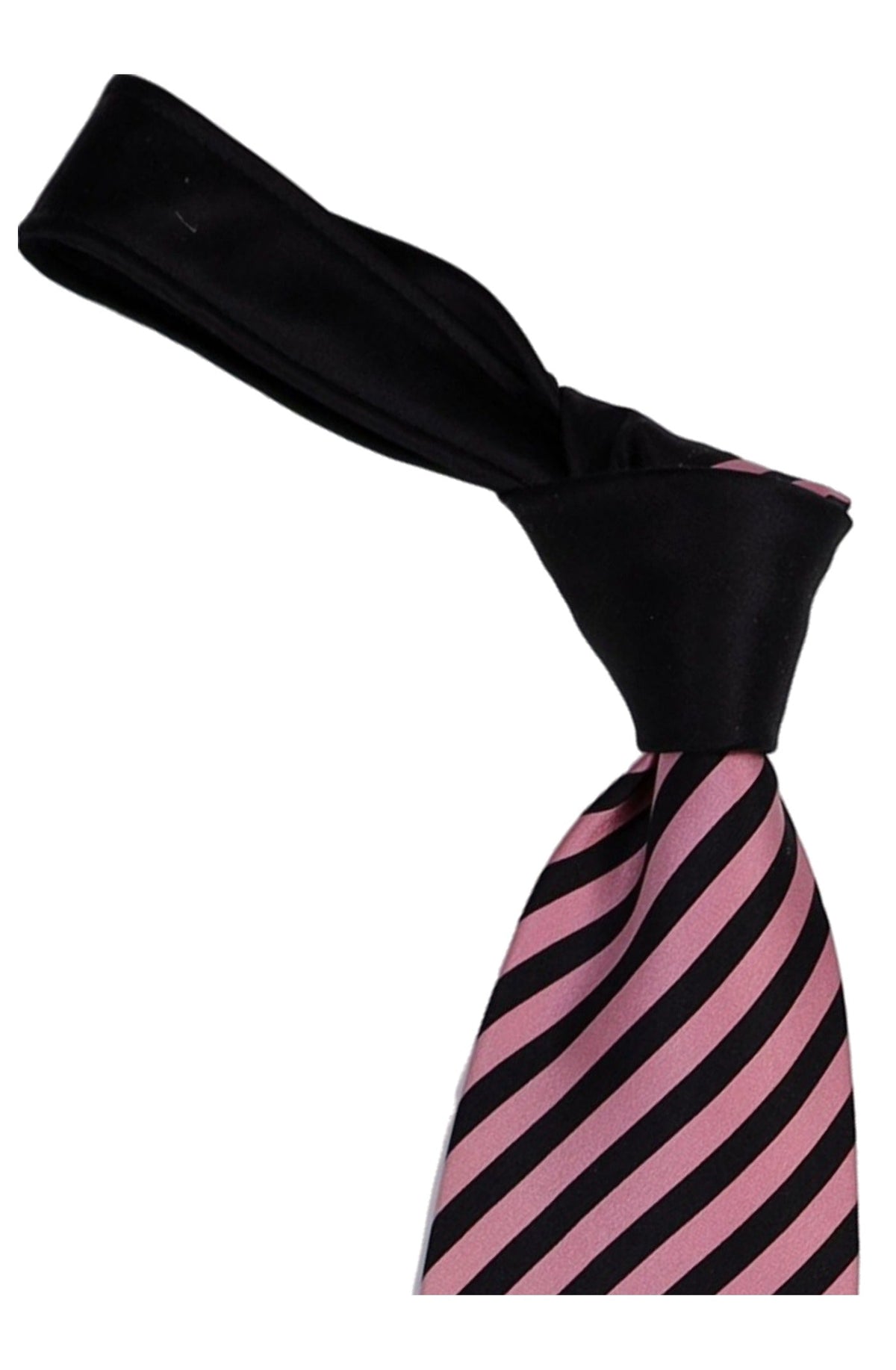 Italo Ferretti Silk Tie, Pink Black Stripe
