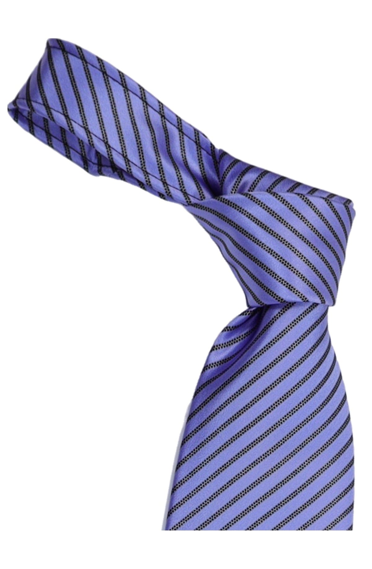 Italo Ferretti Silk Tie, Periwinkle Navy Stripe