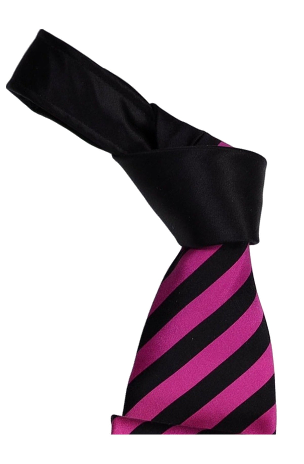 Italo Ferretti Silk Tie, Magenta Black Stripe