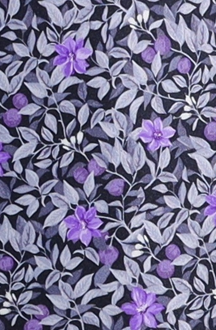Italo Ferretti Silk Tie, Purple Floral Vine