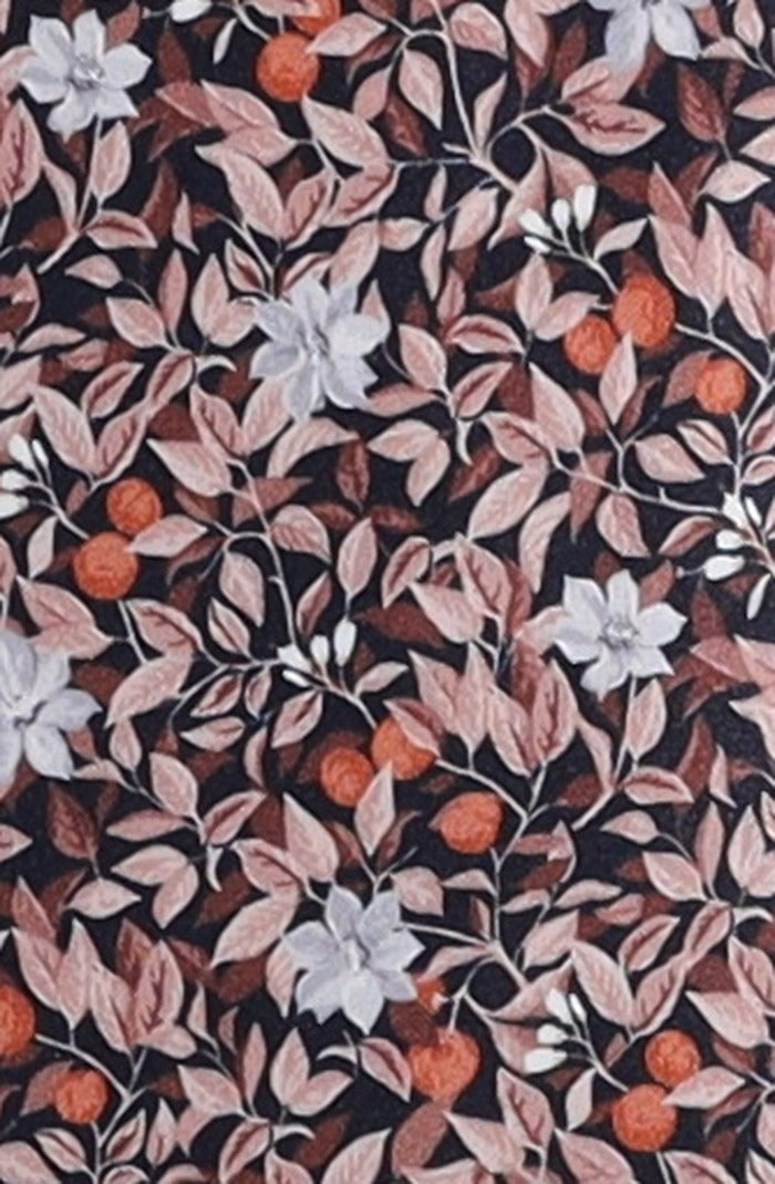 Italo Ferretti Silk Tie, Coral Floral Vine