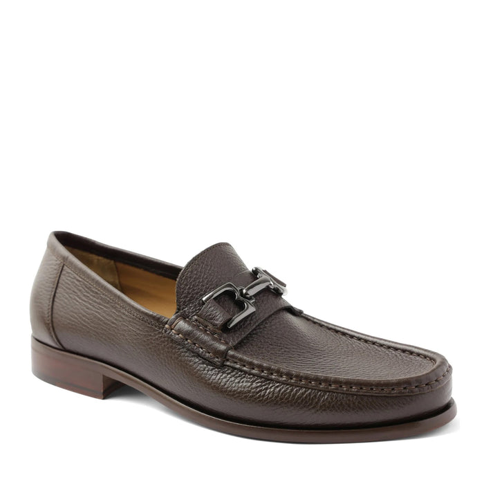 Bruno Magli Trieste Classic Moccasin in Brown Italian Leather with Signature Hardware Bit – Mondo Uomo