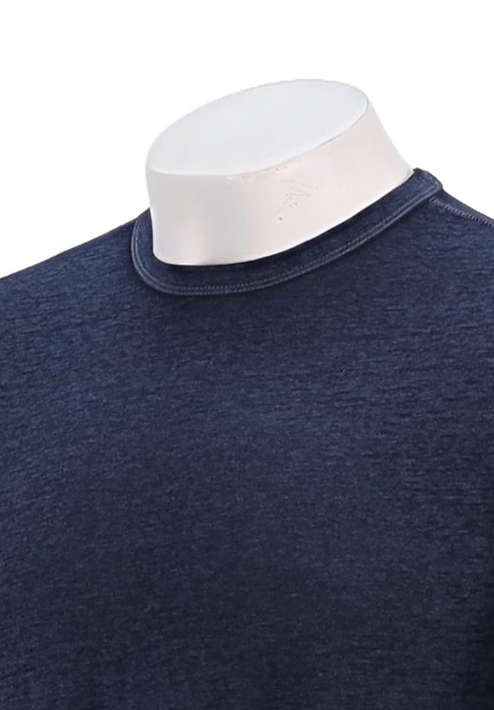 John Varvatos S/S Burnout Crew, Oiled Blue