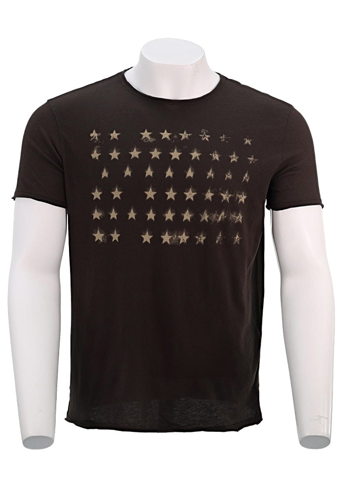 John Varvatos S/S Raw Edge T-Shirt, Charcoal