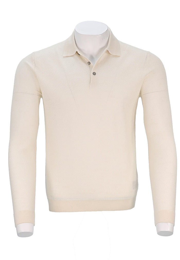 John Varvatos L/S Polo, Eggshell