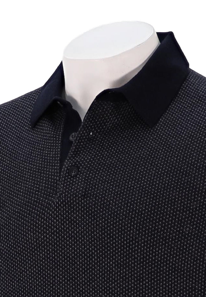 Vince S/S Polo Black - Grey