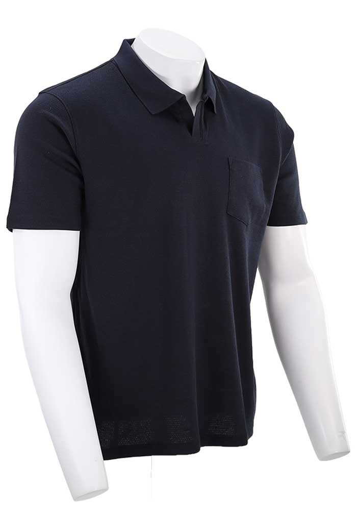 Vince S/S Johnny Collar, Coastal Blue
