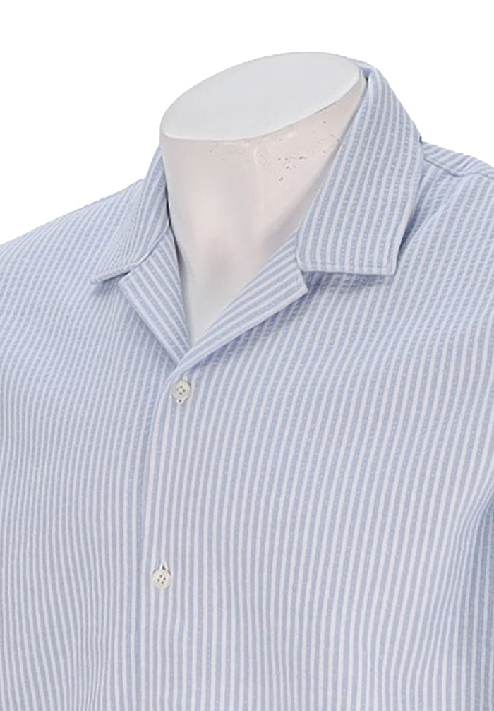 Vince S/S Seersucker Shirt, Sky Blue