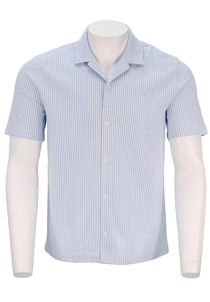 Vince S/S Seersucker Shirt, Sky Blue