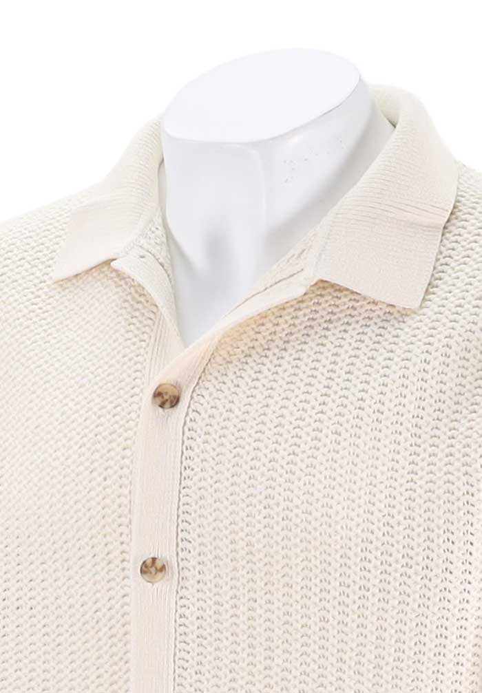 Vince S/S Crochet Button Down, Bone
