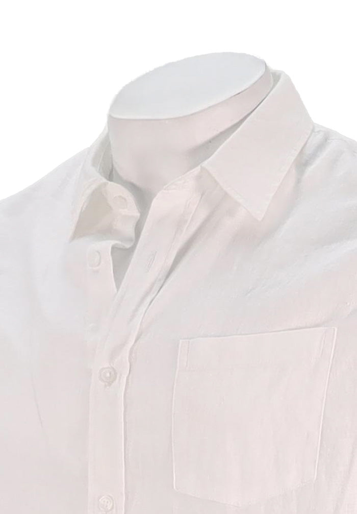 Vince L/S Linen shirt White