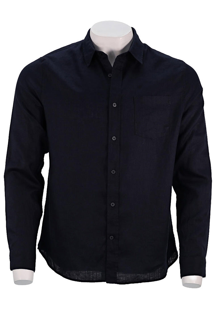 Vince L/S Linen shirt Dark Navy