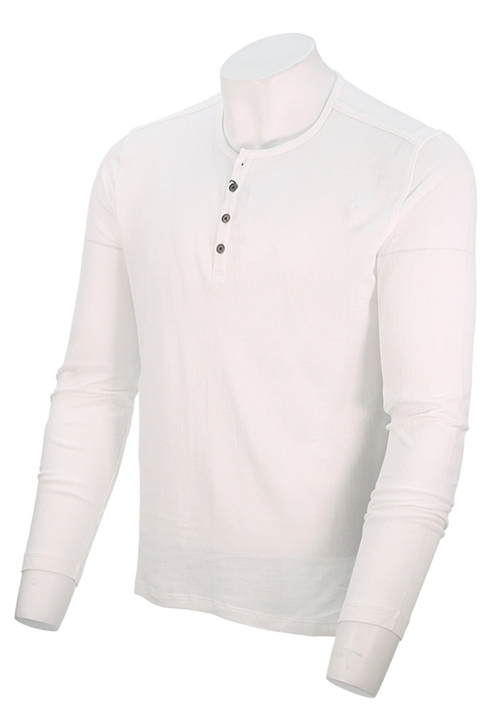 John Varvatos Walden Henley Shirt for Men in White- Walden L/S K6499S25-CJO15B